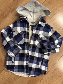 Gap ギャップ 110㎝ チェック柄ジャケット フード付き 裏ボア 上着