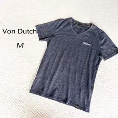 Von Dutch メンズ Vネック Tシャツ カットソー M ネイビーのサムネイル