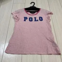 キッズ　POLO ラルフローレン ノースリーブ　シャツ　ボーダー ピンク