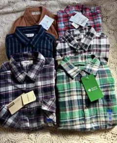 長袖シャツ　6枚セット　チェック　綿100% まとめ売り