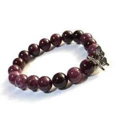 ガーネット☆パワーストーン☆天然石ブレスレット☆ガンメタ蝶々