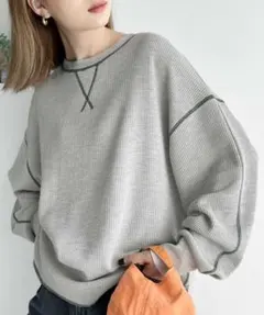 JAVA java ジャバコラボ 2way配色ワッフルロンTee グレー