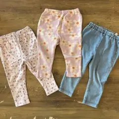 BREEZE ベビー スパッツ レギンス 3点セット80cm ズボン 女の子のサムネイル