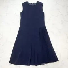 極美品】theory セオリー サイドプリーツ ワンピース ネイビー 2way