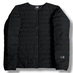 美品 ノースフェイス ウィンドストッパーゼファーシェル カーディガン ダウン 黒