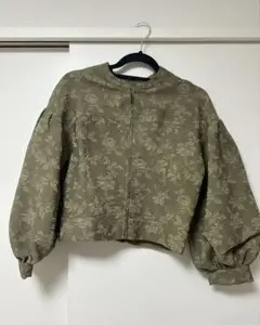 【即日発送】Lily Brown 刺繍ブルゾン 花柄 グリーンのサムネイル
