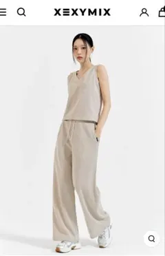 お値下げ中⭐︎新品タグ付⭐︎XEXYMIX ワイドパンツ・タンクトップセットアップ