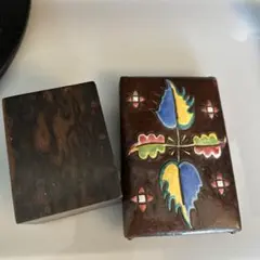 黑柿木，安藤七宝，七宝焼，骨董，インテリア，小物いり，煙草箱，宝石箱