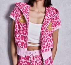 最終値下げ‼️ GYDA×GALFY leopard pile パーカー　ピンクのサムネイル
