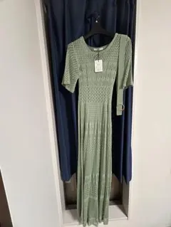 新品GRL グレイル 今田美桜 ベルト付き透かし編みニットワンピースrut173
