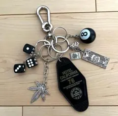 キーホルダー　カラビナ　アメカジ　ヴィンテージ　バイク　フック　シルバー　古着