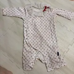 ドット柄 フリル ロンパース 70cm