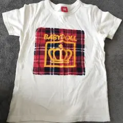 BABYDOLL チェック柄王冠Tシャツ 150