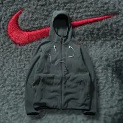 archive NIKE 00s フリースパーカー グレー×レッド テック系