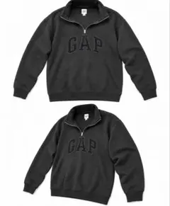 GAP 하프 Zip 스웨트 블랙