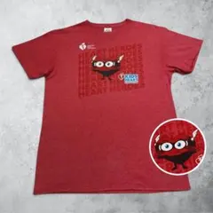 デルタ Tシャツ M レッド キャラクター 古着 アメカジ プリント 半袖 輸入