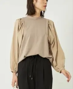 新品未使用　グリーンレーベルリラクシング　ドッキング　ブラウス　モカブラウン