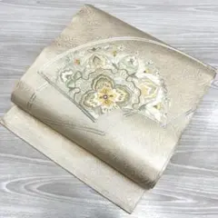 ベ*ズ様 O-481 名古屋帯 名古屋仕立て 銀駒刺繍 唐織 九寸 正絹 着物