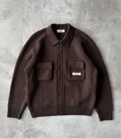 25SS ＜H＞クリスピーヤーン クロシェ ポロカラーカーディガン - メルカリ