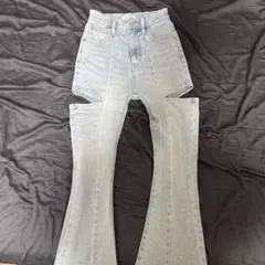 ダーリッチ ドロップビジューフレアデニムパンツ インディゴ S - メルカリ