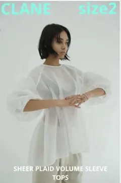CLANE SHEER PLAID VOLUME SLEEVE TOPS - メルカリ