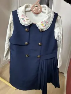 ネイビー ダブルボタン ドレス2点セット110cm