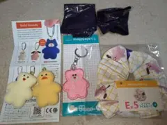 【新品未開封】mojojojoくじ　E賞シュシュ　F賞刺繍キーホルダーセット