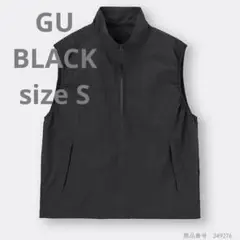 GU ナイロンジップアップベスト 黒 ブラック S