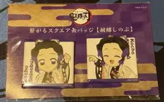 鬼滅の刃 繋がるスクエア缶バッジ 胡蝶しのぶ 2個セット