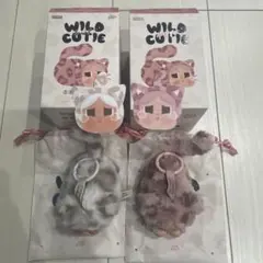 2個 CRYBABY POPMART ピンク 白 WILD but CUTIE