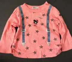DOUBLE.B ピンク 星柄 ロングTシャツ　90センチ