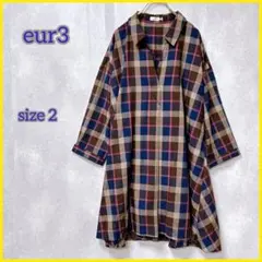 【eur3】 エウルキューブ (2) シャツワンピース チェック柄 チュニック