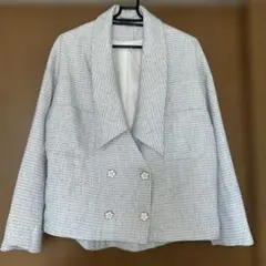 グレー ツイード風 ダブルブレストジャケット