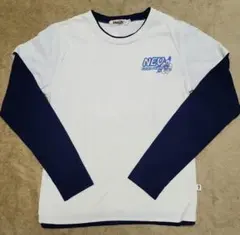 150cm　NewV she's 長袖Tシャツ M ホワイト/ネイビー