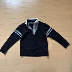 COMME CA ISM 黒 長袖 Vネックシャツ 130A