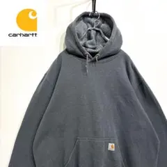 超人気❗️カーハート　ワンポイントロゴパーカー　XL90s刺繍古着希少レア長袖プル