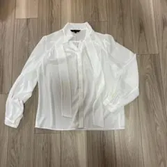 ketty 長袖ブラウス ホワイト ボウタイ