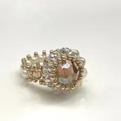 no.966 ビーズの指輪　ビーズリング　ハンドメイド