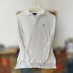 POLO RALPH LAUREN ホワイト長袖ポロシャツ　メンズレディース