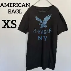 【アメリカンイーグル】プリント半袖Tシャツ 黒 イーグル アメカジ 古着 XS