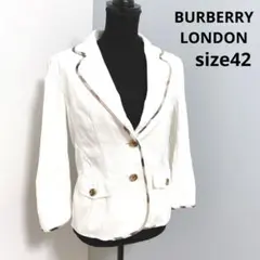 BURBERRY テーラードジャケット コットン ノバチェック切り替え 42