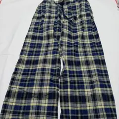 ユニクロ　イネス　チェックパンツ イエロー＆ブルー