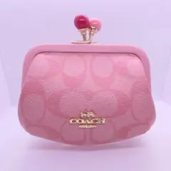 COACH シグネチャーケース 小銭入れ がま口財布 c1708/ピンク COACH シグネチャーコインケース 小銭入れ がま口財布 c1708/ピンク