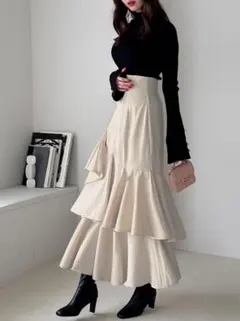 【新品即発送】GRL アシンメトリーティアードマーメイドスカート[ws03]