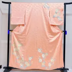 付け下げ　刺繍　金彩　菊花　身丈161　裄62　正絹　着物　041tz
