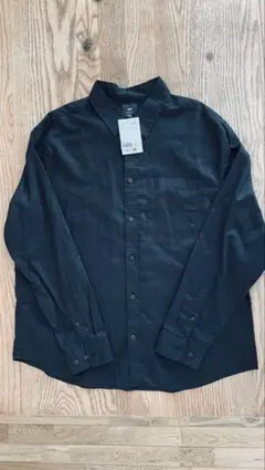 H&M ブラックシャツ XL レギュラーフィット