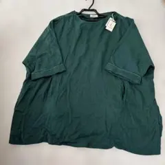 studio CLIP リネン100% 新品　トップスダークグリーン