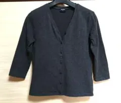 UNIQLO レディース M ダークグレー カーディガン七分袖
