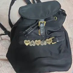 Moschino ハート金具付き黒リュックy2k