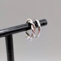 【希少 美品】ete ツイスト ループ イヤーカフ シルバー 片耳 イヤリング